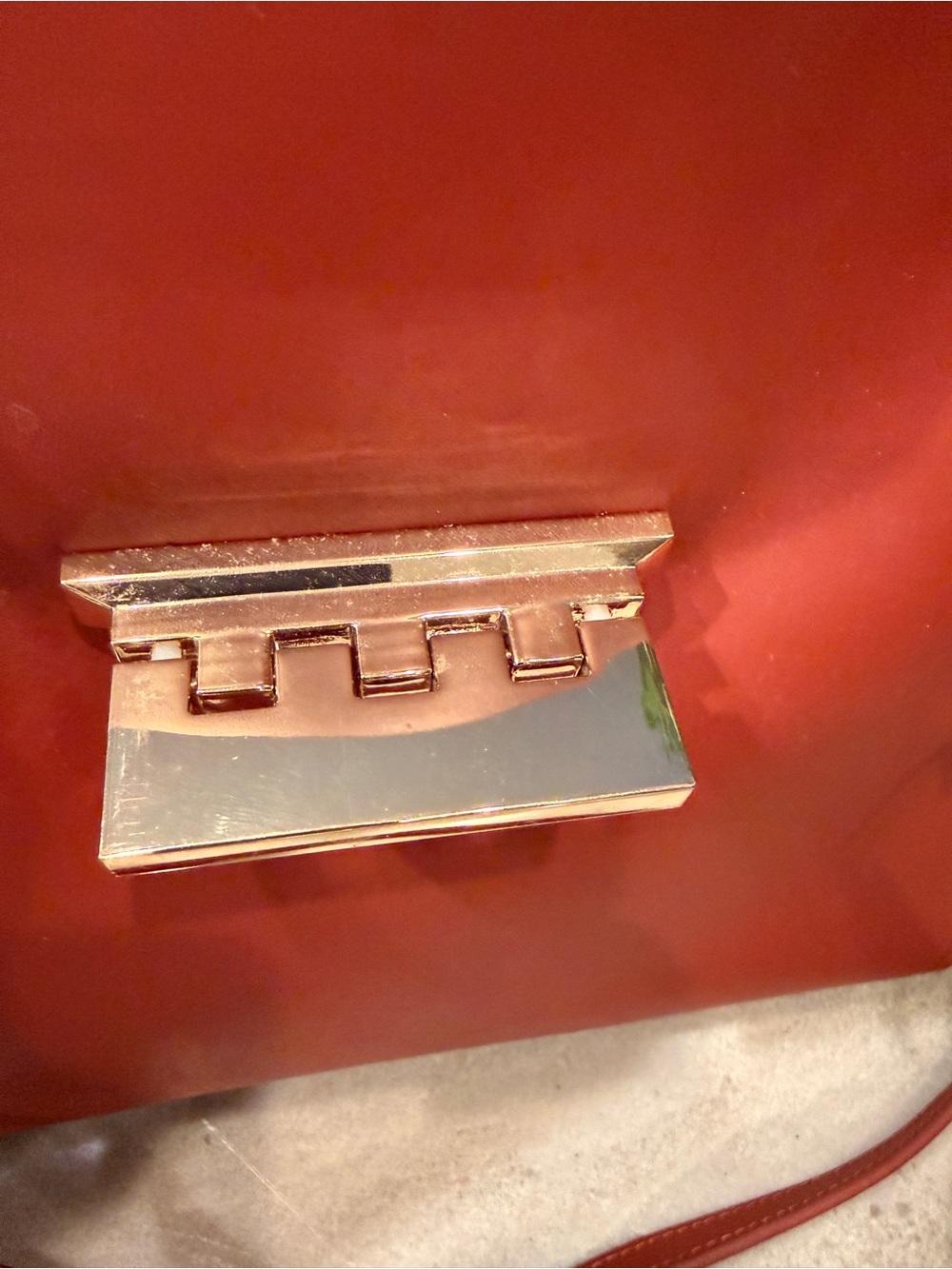 ZAC Zac Posen Eartha Leather Satchel Red Terracotta Gold Hardware - Picture 8 of 16